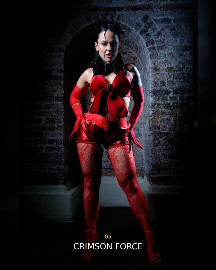 Silhouette AUREM 05, CRIMSON FORCE, bijou et transformation textile.