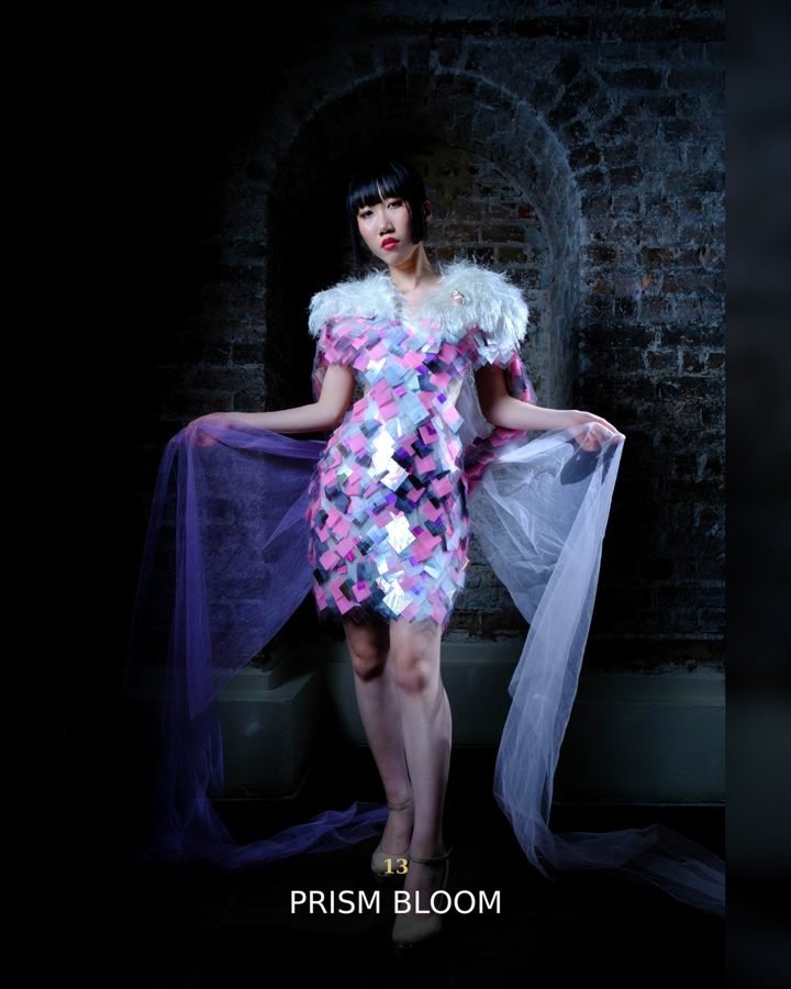 Silhouette AUREM 13, PRISM BLOOM, bijou et transformation textile.